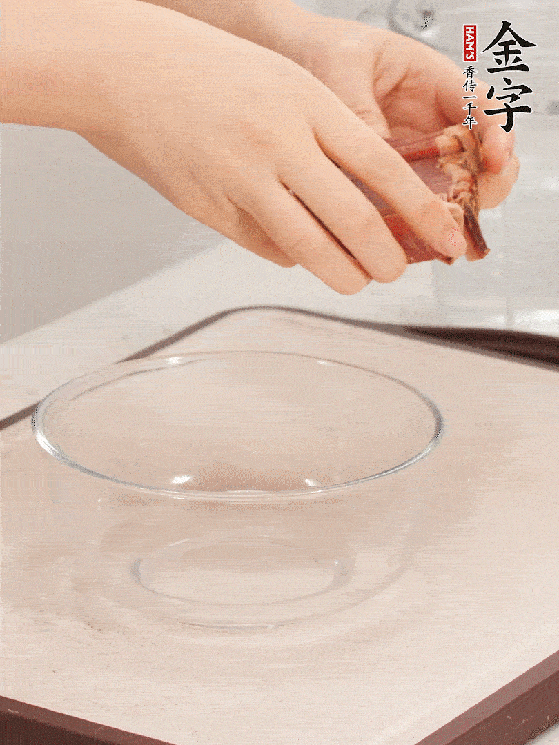 火腿切片、溫水浸泡5分鐘